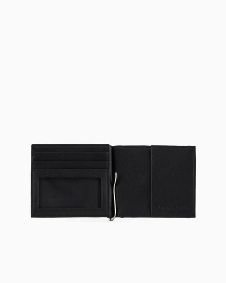 Armani Cartera Compacta De Piel Saffiano Regenerada Con Placa De águila ASV