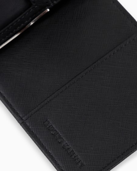 Armani Cartera Compacta De Piel Saffiano Regenerada Con Placa De águila ASV