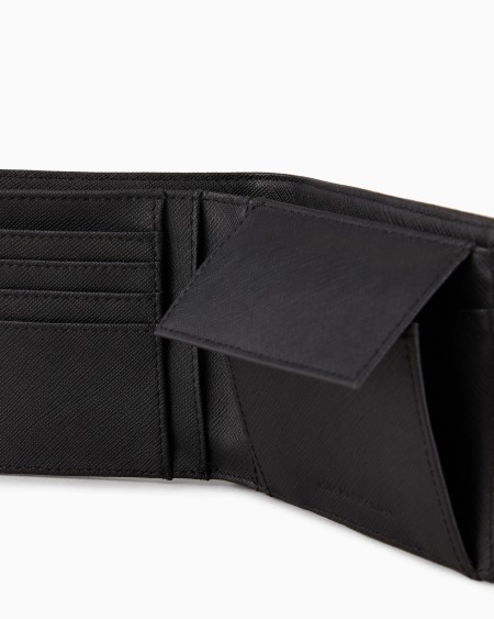 Armani Cartera Con Bolsillo Monedero De Piel Saffiano Regenerada Con Placa De águila ASV