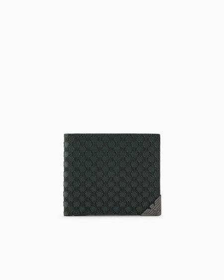 Armani Cartera con monedero de piel con motivo integral en relieve