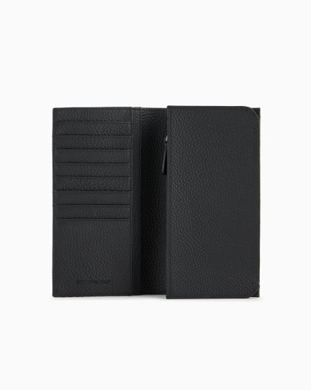 Armani Cartera Para Yenes De Piel Con Motivo Integral De águila En Relieve