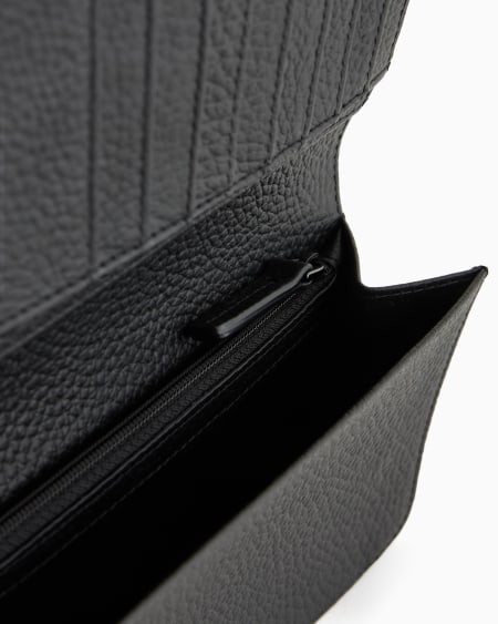 Armani Cartera Para Yenes De Piel Con Motivo Integral De águila En Relieve