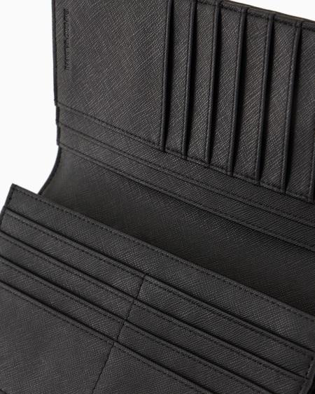 Armani Cartera Para Yenes De Piel Saffiano Regenerada Con Placa De águila ASV