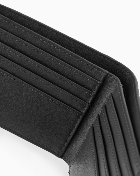 Armani Cartera Plegable De Piel Con Motivo En Relieve Integral