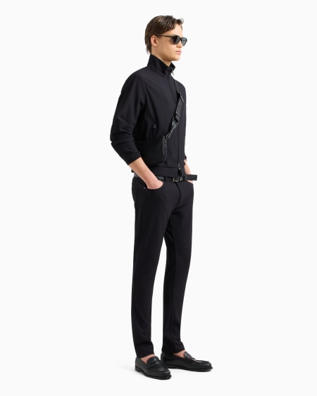 Armani Cazadora Con Cremallera Completa De Nailon Elástico Con Efecto Canneté