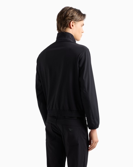 Armani Cazadora Con Cremallera Completa De Nailon Elástico Con Efecto Canneté