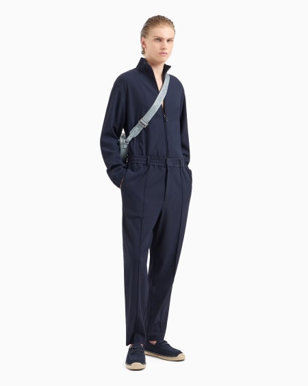 Armani Cazadora Con Cremallera Completa De Nailon Elástico Con Efecto Canneté