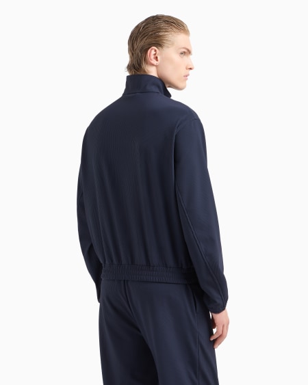 Armani Cazadora Con Cremallera Completa De Nailon Elástico Con Efecto Canneté