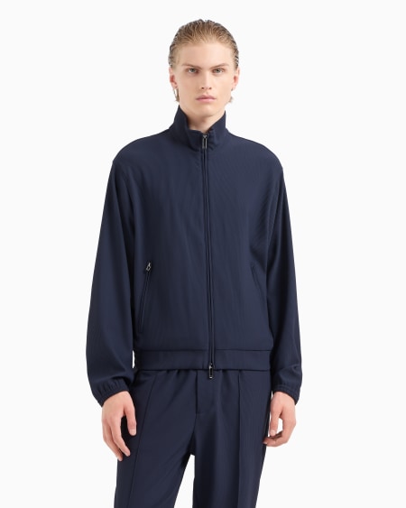 Armani Cazadora Con Cremallera Completa De Nailon Elástico Con Efecto Canneté