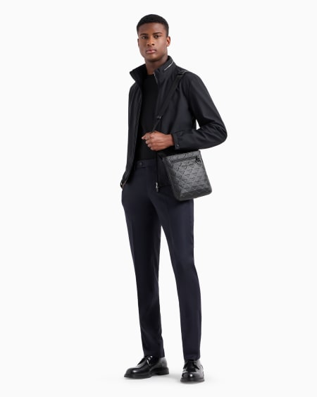 Armani Cazadora Con Cremallera Completa De Nailon Y Capucha Extraíble