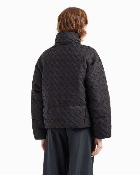 Armani Cazadora Con Cremallera Completa En Tejido Técnico Trenzado