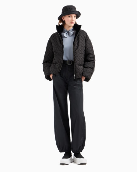 Armani Cazadora Con Cremallera Completa En Tejido Técnico Trenzado