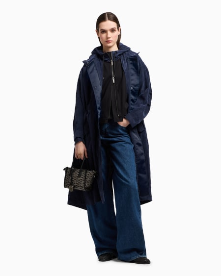 Armani Cazadora Con Cremallera Y Capucha De Punto Interlock