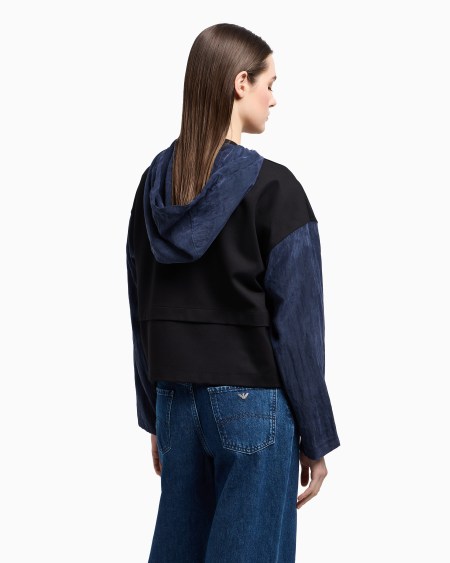 Armani Cazadora Con Cremallera Y Capucha De Punto Interlock
