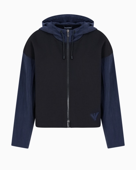 Armani Cazadora con cremallera y capucha de punto interlock