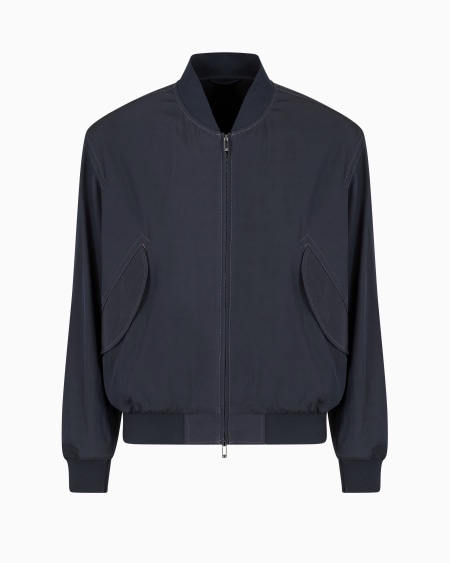 Armani Cazadora con cuello bomber en nailon y viscosa