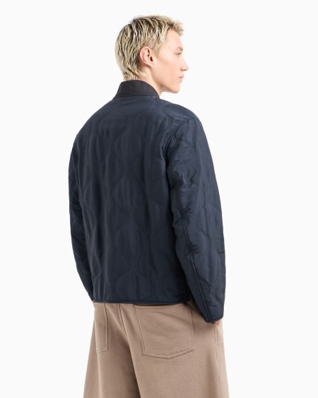 Armani Cazadora De Nailon Acolchado Con Motivo De Ondas Bicolor