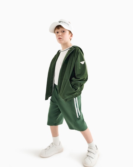 Armani Cazadora De Nailon Con Capucha Y Motivo Integral De águila