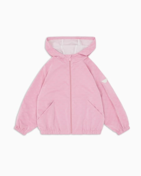 Armani Cazadora de nailon con capucha y motivo integral de águila