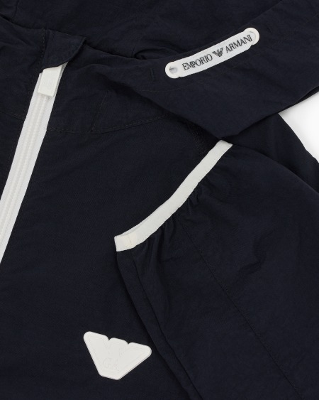 Armani Cazadora De Nailon Con Capucha Y Parche Con Logotipo