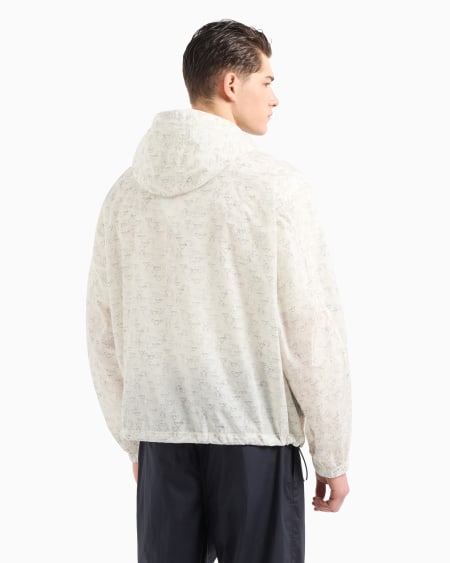 Armani Cazadora De Nailon Con Estampado Integral De águilas Y Motivo Seaside