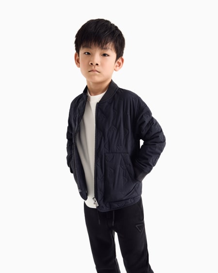 Armani Cazadora De Nailon Con Microáguila Integral Efecto Acolchado