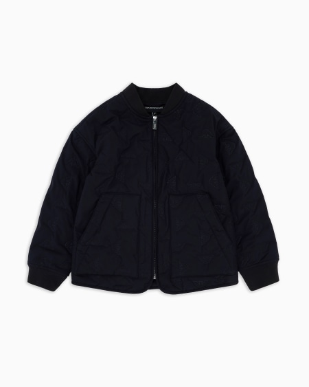 Armani Cazadora de nailon con microáguila integral efecto acolchado