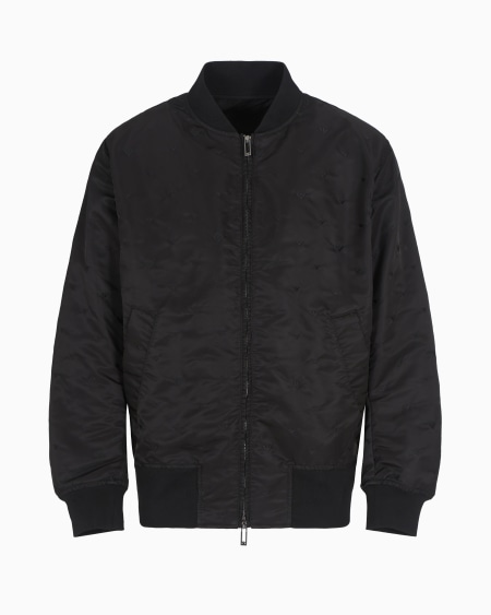 Armani Cazadora de nailon con microbordado integral de águilas