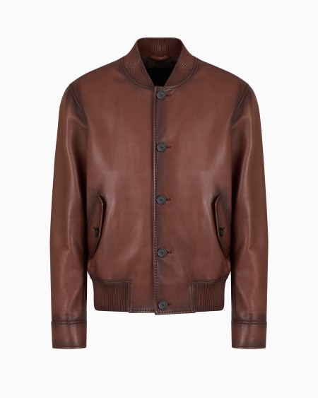 Armani Cazadora de napa de cordero de tacto suave con degradado