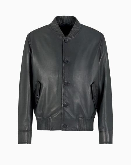 Armani Cazadora de napa de cordero de tacto suave con degradado