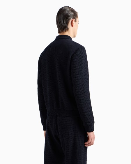 Armani Cazadora De Punto Elástico De Lana Virgen Efecto Tridimensional