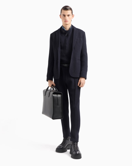 Armani Cazadora De Punto Elástico De Lana Virgen Efecto Tridimensional