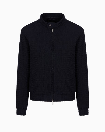 Armani Cazadora de punto elástico de lana virgen efecto tridimensional