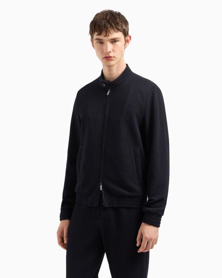 Armani Cazadora De Punto Elástico De Mezcla De Lana Con Efecto Tridimensional