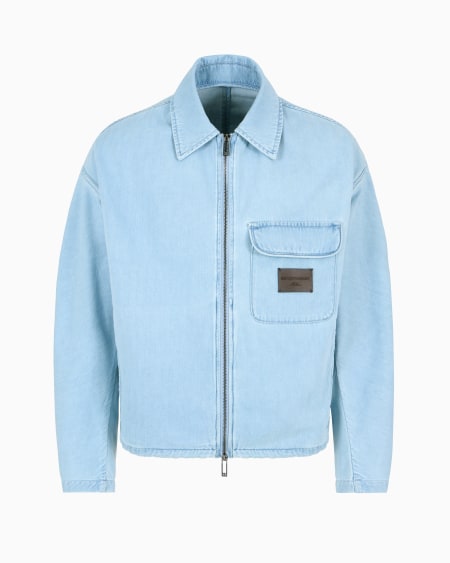 Armani Cazadora de tacto suave en denim con mezcla de lyocell
