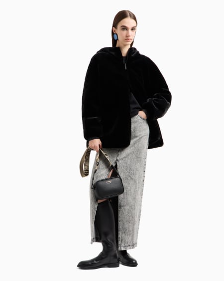 Armani Cazadora Reversible Con Capucha De Tejido Efecto Pelo