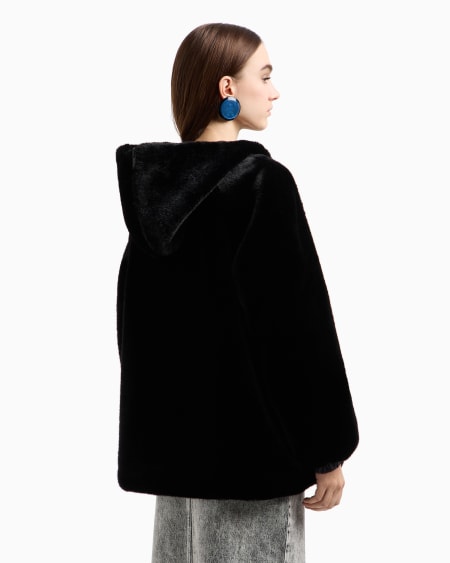 Armani Cazadora Reversible Con Capucha De Tejido Efecto Pelo