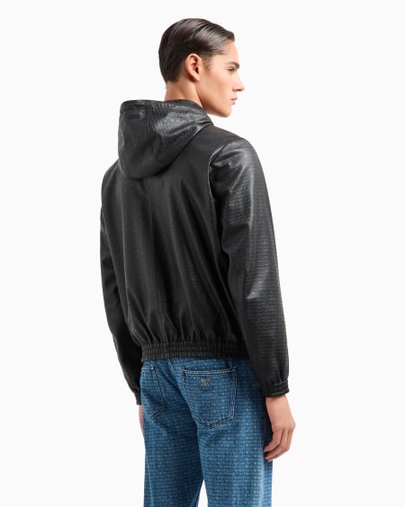 Armani Cazadora Reversible De Corte Relajado De Napa De Cordero Con Inscripción Integral En Relieve