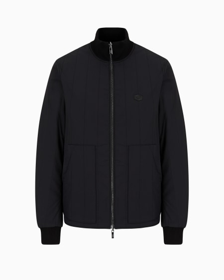 Armani Cazadora reversible de nailon acolchado y punto con parche con logotipo