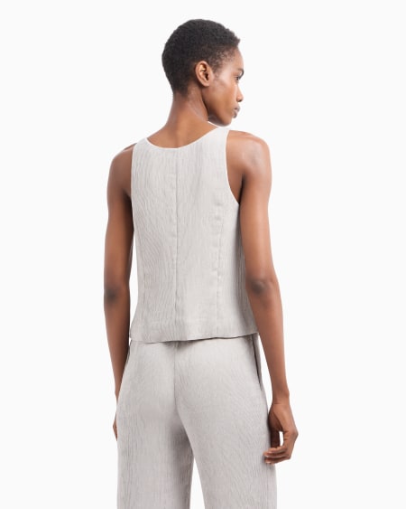 Armani Chaleco Con Cuello De Pico De Canneté Fluido