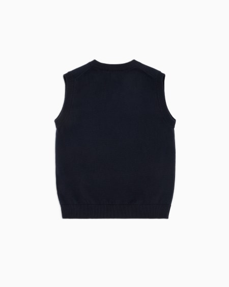 Armani Chaleco Con Cuello De Pico De Mezcla De Lana