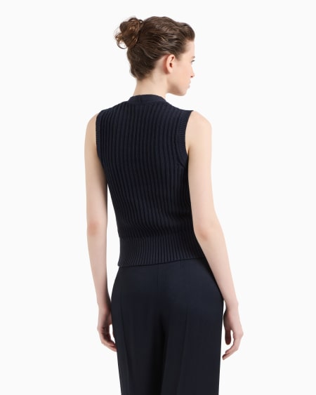 Armani Chaleco Con Cuello De Pico En Punto Inglés Acanalado Icon