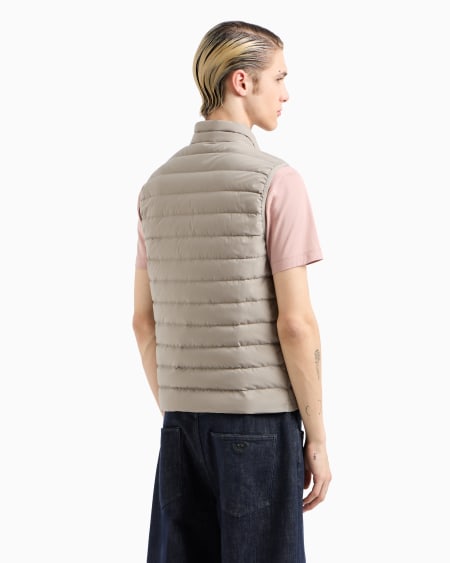 Armani Chaleco De Plumas Con Cremallera Completa En Nailon Acolchado Y Parche Con Logotipo De águila