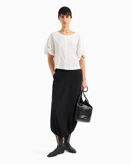 Armani Chaqueta Camisera Con Torchón En Las Mangas Y Motivo De Cuadros