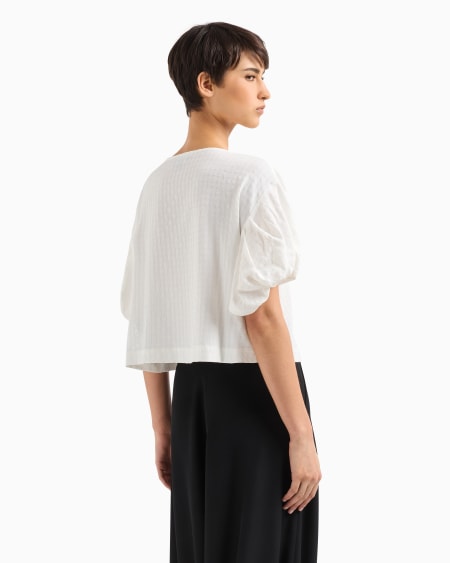 Armani Chaqueta Camisera Con Torchón En Las Mangas Y Motivo De Cuadros