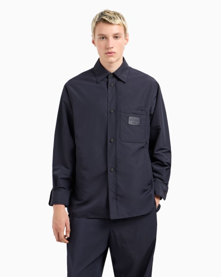 Armani Chaqueta Camisera De Nailon Con Bolsillo De Parche Y Parche Con Logotipo