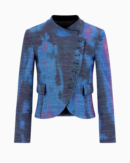 Armani Chaqueta con cierre descentrado de tejido canneté con estampado difuminado