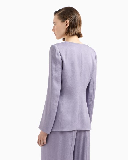 Armani Chaqueta Con Cuello De Pico En Tejido Sablé Icon