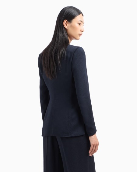 Armani Chaqueta Con Cuello De Pico En Tejido Sablé Icon