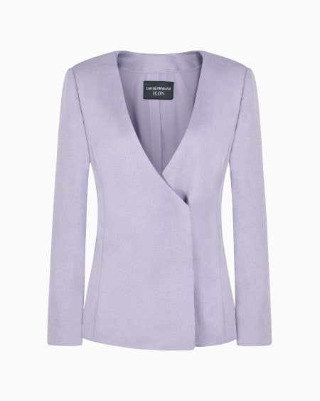 Armani Chaqueta con cuello de pico en tejido sablé Icon